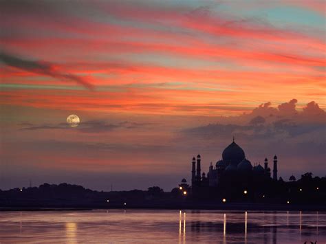 Taj Mahal Sunset Agra India Wallpaper Free Downloads
