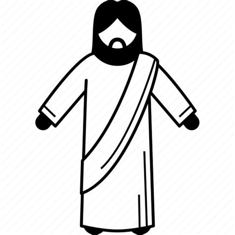 Cartoon Character Jesus Stick Figure Icon