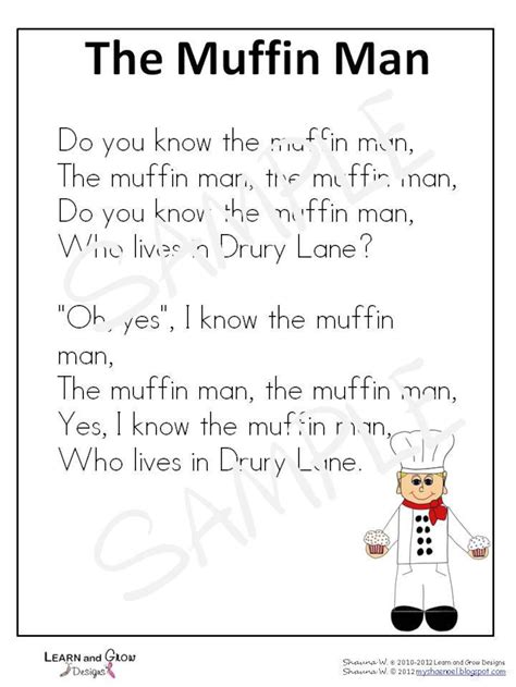 The Muffin Man Puppet Art Project And Nursery Rhyme Poster Etsy