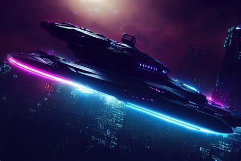 Premium Photo Cyberpunk Futuristic Space Ship Logistics Of The Future