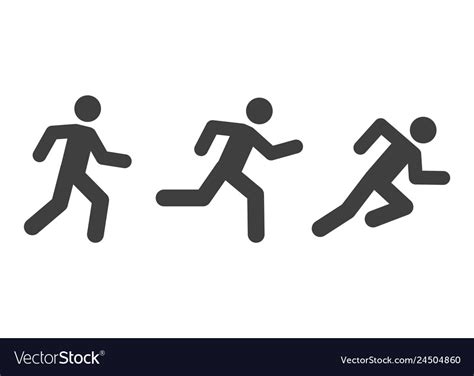 Man Running Icons With Various Style Royalty Free Vector