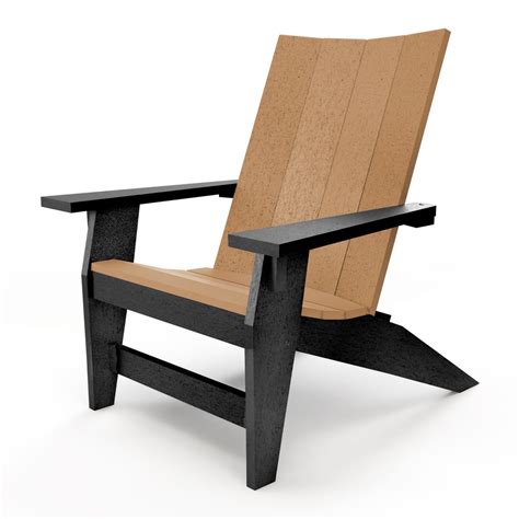 DURAWOOD Modern Adirondack Chair Black And Cedar NHMAC1BLKCD