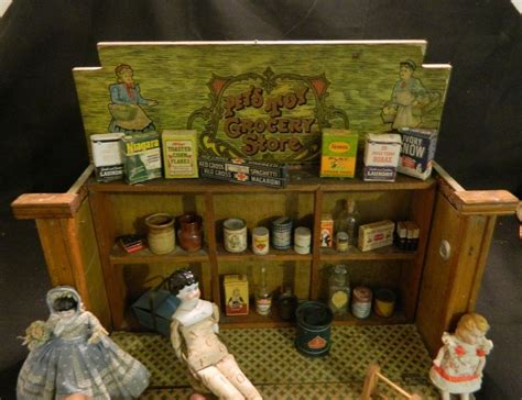 Layaway Layaway Antique Miniature Doll House Grocery Store W Dolls