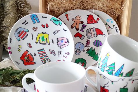 Diy Hand Painted Holiday Plates And Mugs T Set My Little Secrets