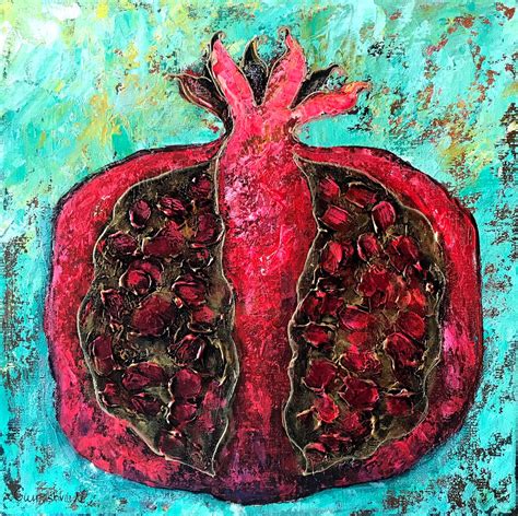 Pomegranate Painting Fruit Art Original Acrylic Painting On Etsy