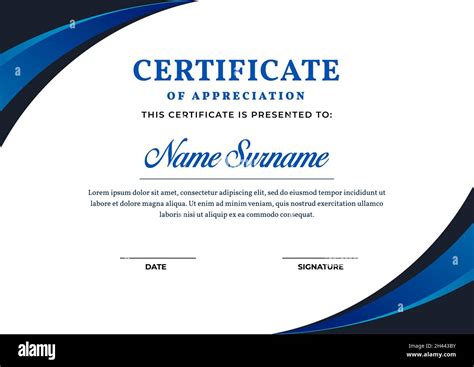 Elegant Blue Gradient Color Certificate Template Appreciation For