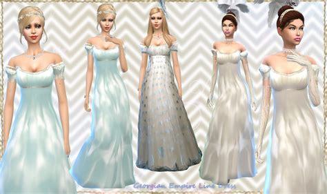 Mythical Dreams Sims 4 Neoclassic Georgian Historical Long Dresses