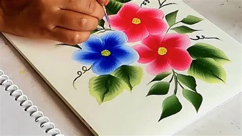 How To Use One Stroke Painting To Make Flower And Leaves Design One