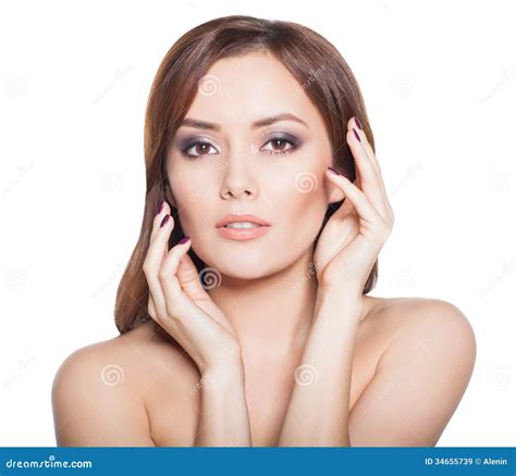 beauty woman model brunette girl portrait isolated on a white background stock image image of