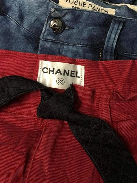 Chanel Red Denim Short Womens Fashion Bottoms Shorts On Carousell