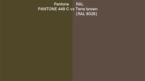 Pantone 449 C Vs RAL Terra Brown RAL 8028 Side By Side Comparison