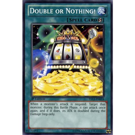 With omega in the fold, the double or nothing card set for may 25 at the mgm grand in las vegas is beginning to take shape. Double or Nothing ! YS13-EN024 1st Edition Yu-Gi-Oh! Card