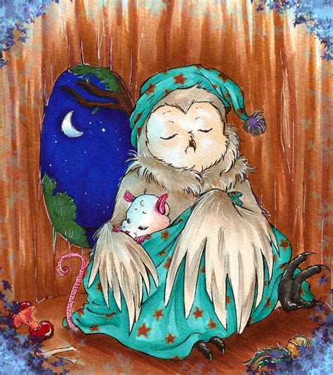 Sleepy Cuddle Time Owl Artwork Drawing And Illustration Owl Art