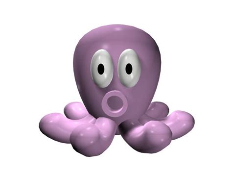 Purple Cartoon Octopus 3d Model 3dsmax Files Free Download