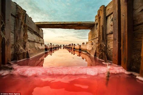 Blood Red Abandoned Salt Mines At Lake Sivash In Crimea Strange Sounds