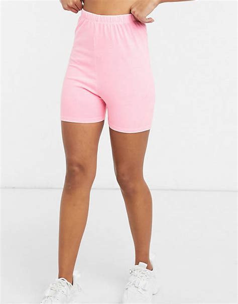 Asos Design Super Oversized T Shirt And Legging Short Set In Pink Wash