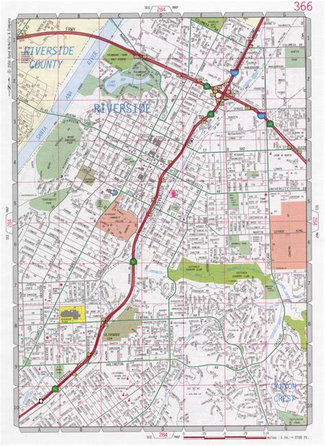 Map Of Riverside City California Free Large Detailed