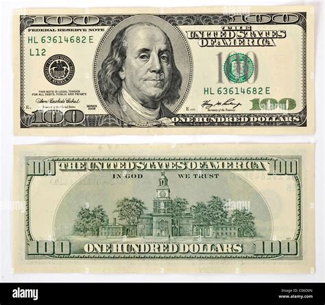 100 Billetes De Dólar Estadounidense Delantera Y Trasera Fotografía De