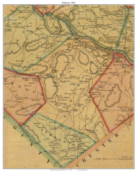 Robeson Township Pennsylvania 1854 Old Town Map Custom Print Berks
