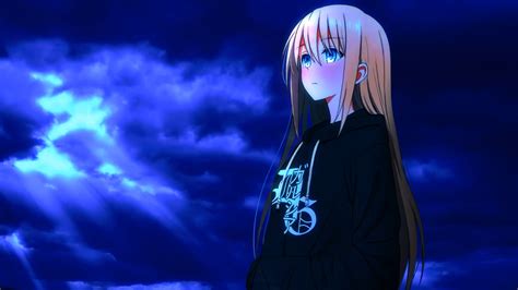 Hd wallpapers and background images. 2560x1440 Blonde Blue Eye Anime Girl 1440P Resolution ...