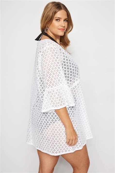 White Lace Twist Front Cover Up Plus Size 16 To 36 Yours Clothing