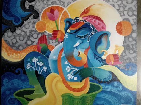 Ganesha Abstract Painting At Explore Collection Of