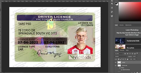Vitoria Australia Driver License Photoshop Template