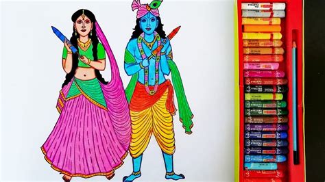 How To Draw Radha Krishna Time Lapse Drawing Painting Of Holi
