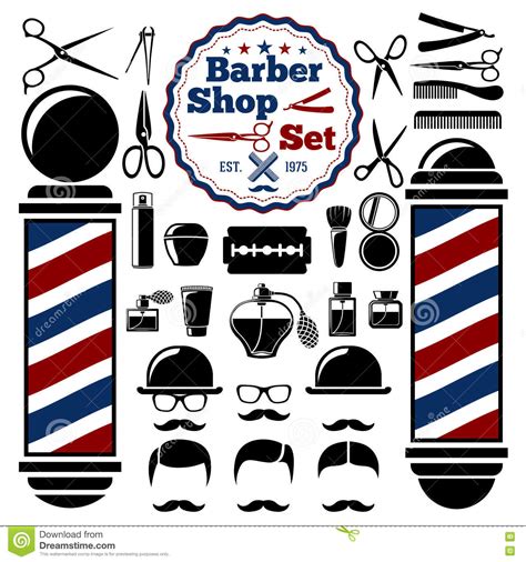 If you are looking for barber shop accessories, such as barbering combs or various barbering tools in general, sensei has you covered. Vector Barber Shop Accessories Set. With Silhouettes Of ...