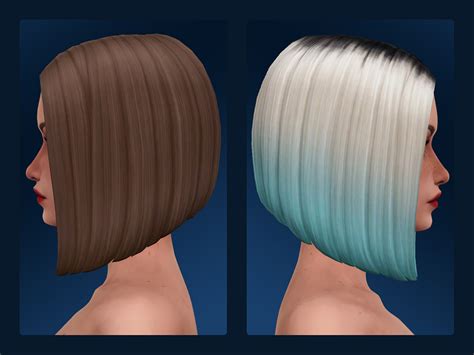 Renee Bob Hair And Ombre By Nords ~ The Sims Resource Sims 4 Hairs