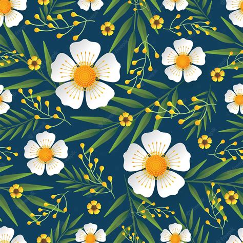 Premium Vector Fabric Texture Pattern With Seamless Flowers