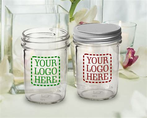 Custom Printed Mason Jars, Candle Jelly Canning Jar 8 oz.
