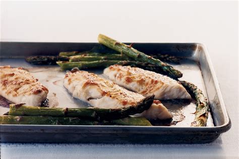 Miso Glazed Sea Bass With Asparagus Recipe Epicurious