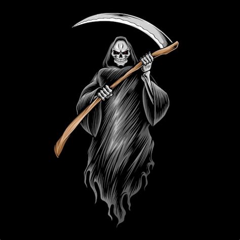 Premium Vector Grim Reaper Skull Illustration