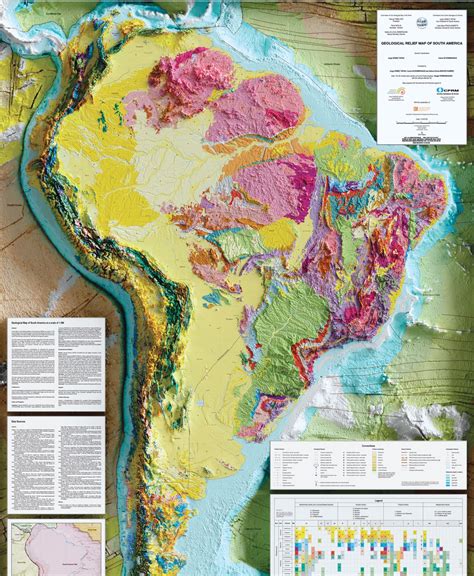 Geological Relief Map Of South America Ccgm