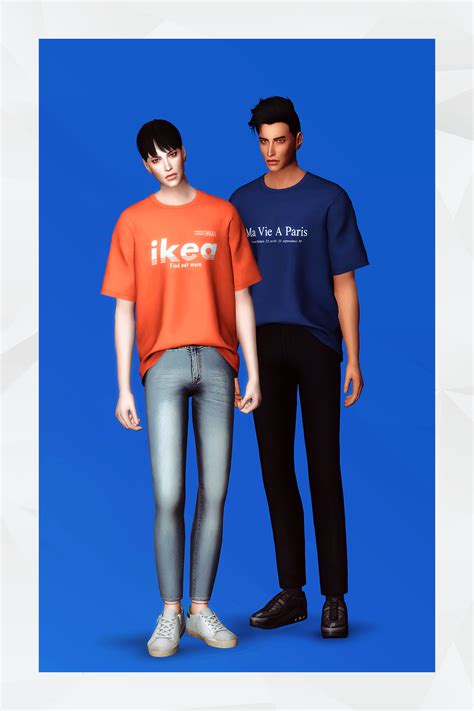 Sims 4 Cc Custom Content Male Clothing Basic Short Sleeve T