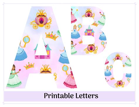 Princess Alphabet Clip Art Letters A Z Printable And Resizable Etsy Uk
