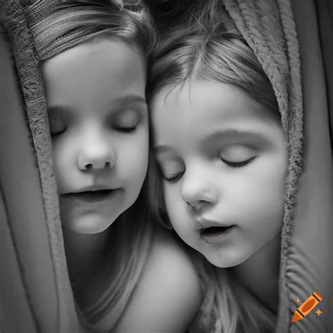 Young Mckenna Grace And Twin Sister Sleeping Peacefully On Craiyon