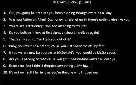 10 Corny Pick Up Lines Musely