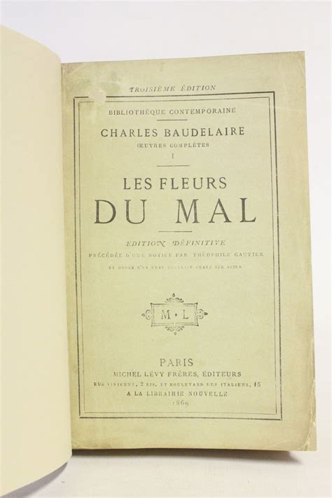 Baudelaire Les Fleurs Du Mal Edition Originale Edition