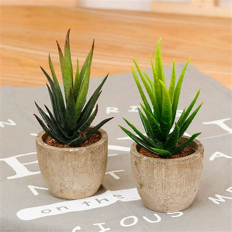 Windfall Small Artificial Succulent Plants Mini Fake Faux Pot For Shelf