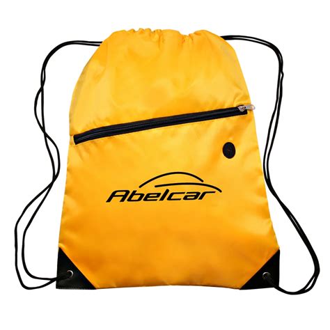 Custom Promotion Polyester Zipper Drawstring Backpack Bag With Earphone