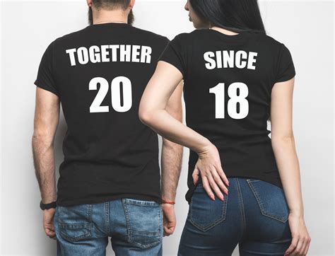Couple Matching T Shirts Together Since 2018 Or Custom Year Anniversary