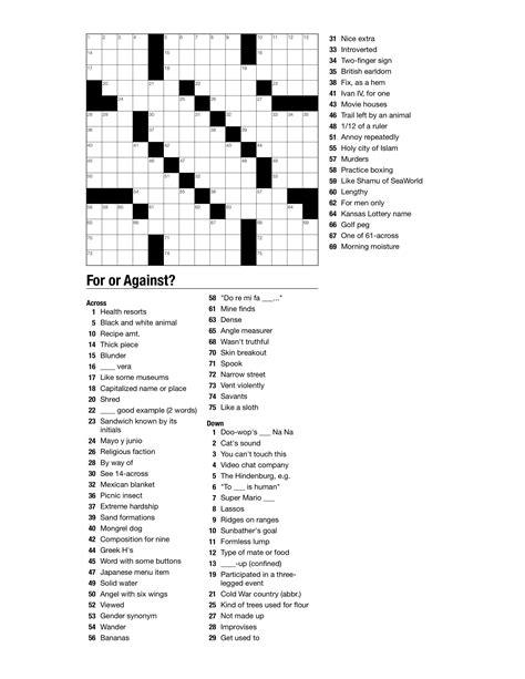 Weekly Themed Crossword Bvnwnews