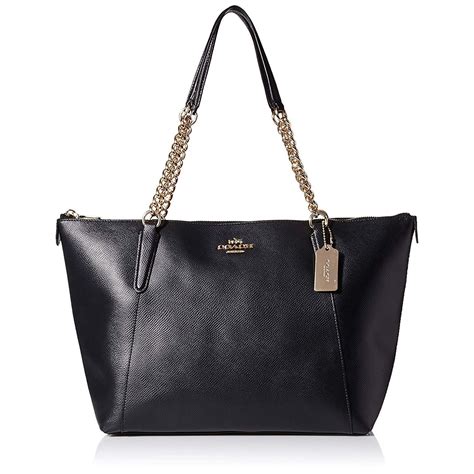 Nwt Coach Ava Chain Tote Shoulder Bag Handbag Purse Gold Leather Black