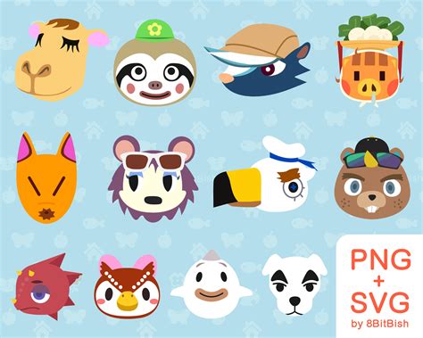 12 High Quality Animal Crossing New Horizons Character Icons Cute Svg