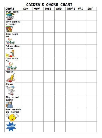 Chore Chart Kids Kids Behavior Chore Chart