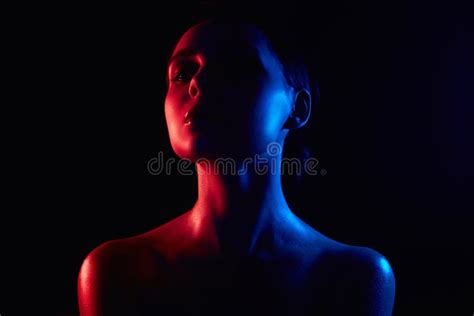 Woman Silhouette In Color Bright Lights Stock Image Image Of Creative