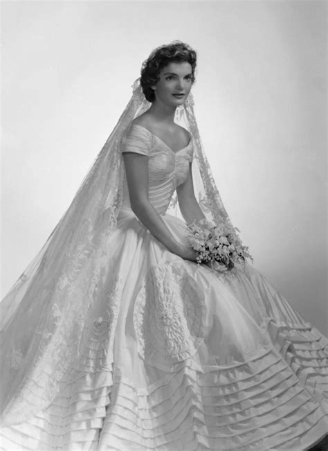 Jackie Kennedy In Her Valentino Wedding Dress From The 1968 White