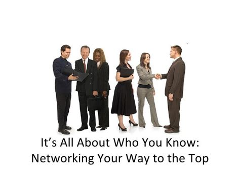 Its All About Who You Know Networking Your Way To The Stop